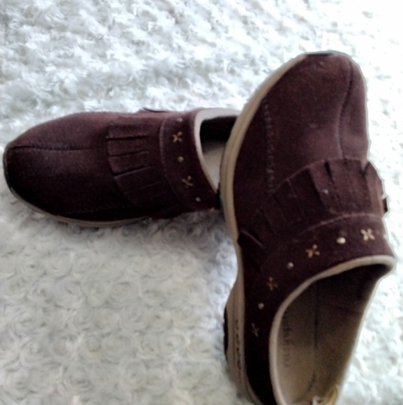 EASY SPIRIT WOMEN'S BROWN LEATHER MULES SIZE 8 1/2M - Picture 5 of 7